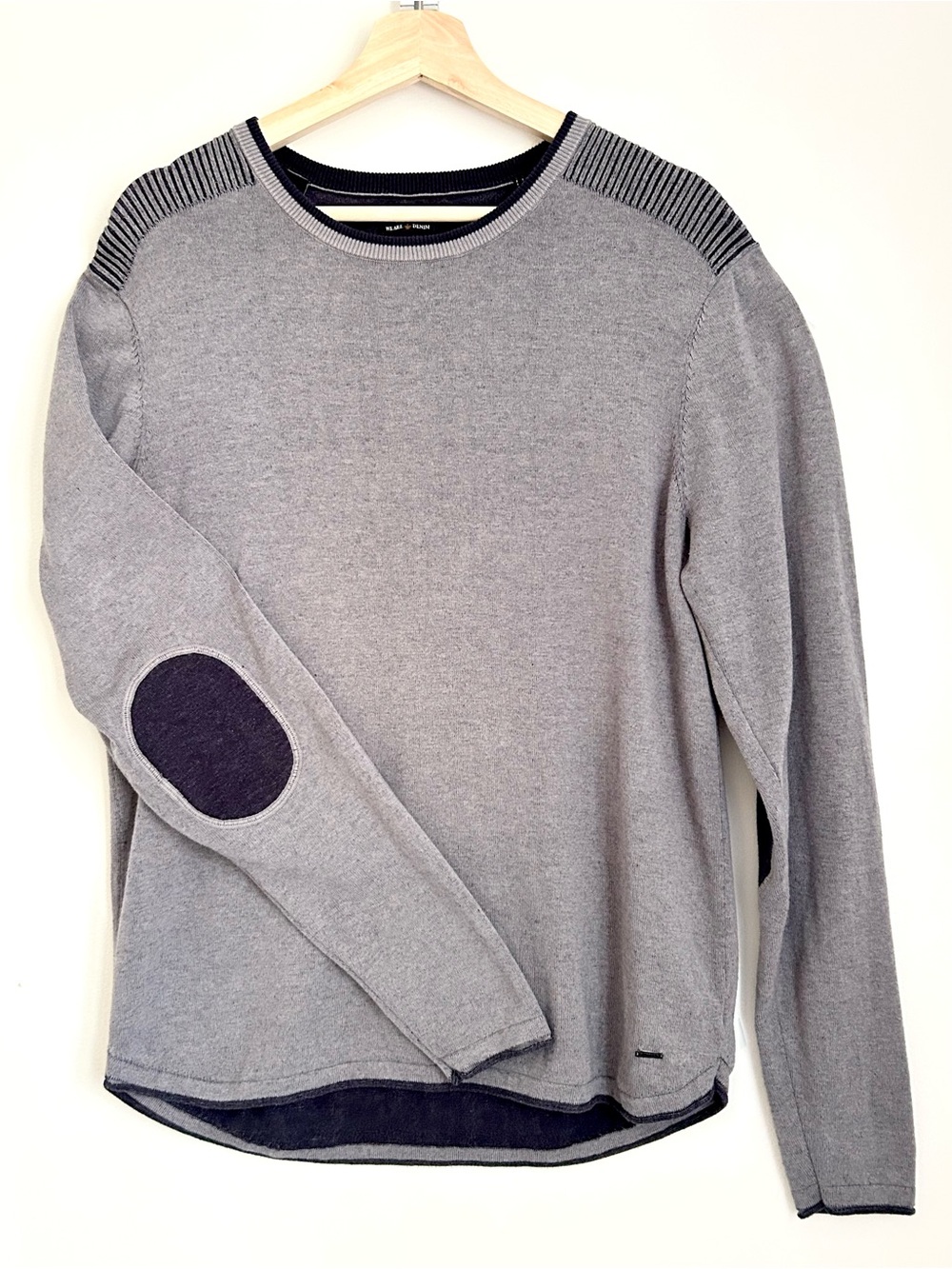 Buffalo David Bitton 100% Cotton Grey Crewneck Sweater, Size Large
